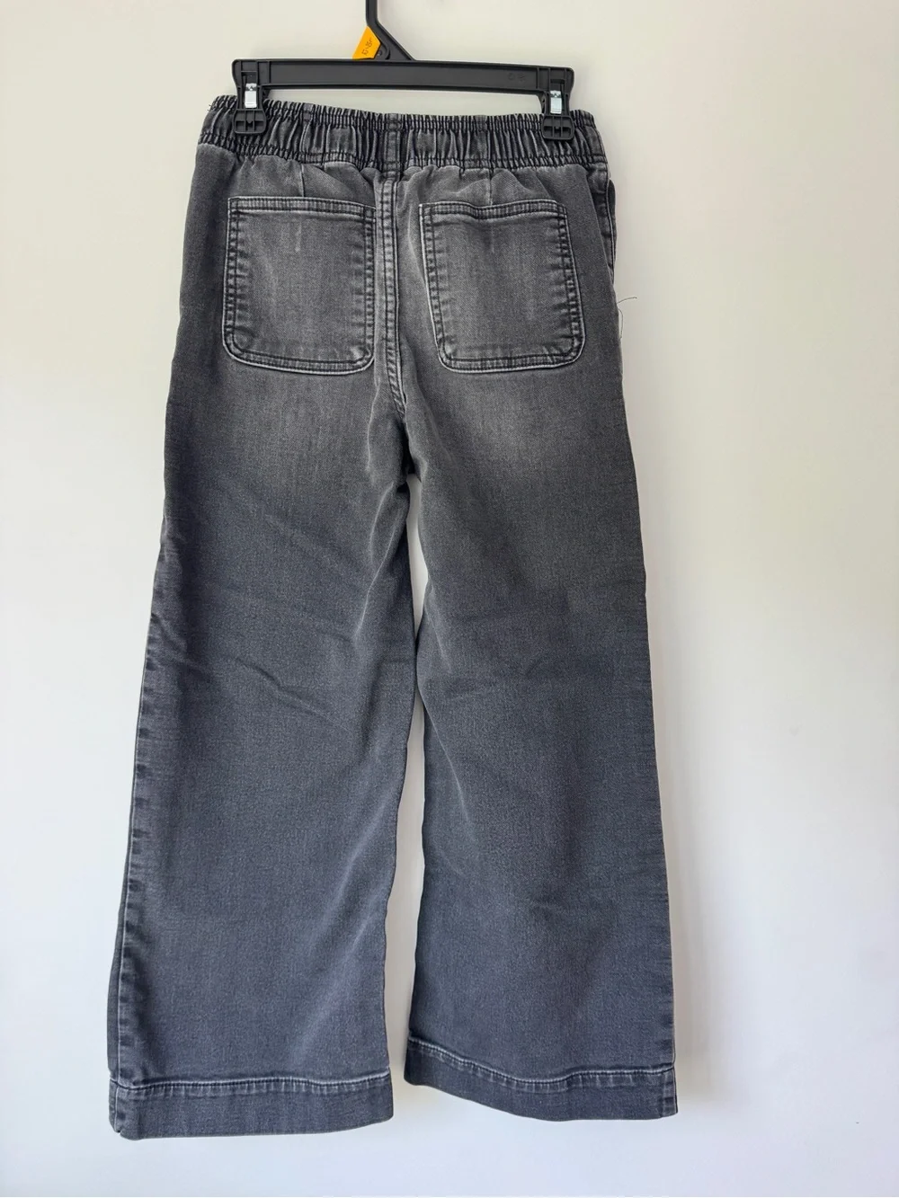 GAP Girls Relaxed Wide-Leg Drawstring Jeans in Charcoal